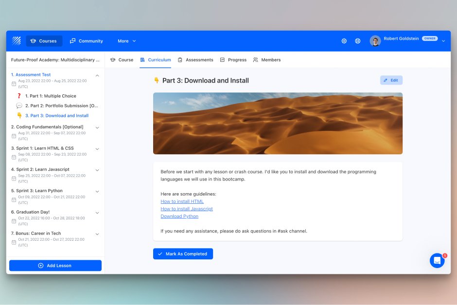 How to create a cohort-based course